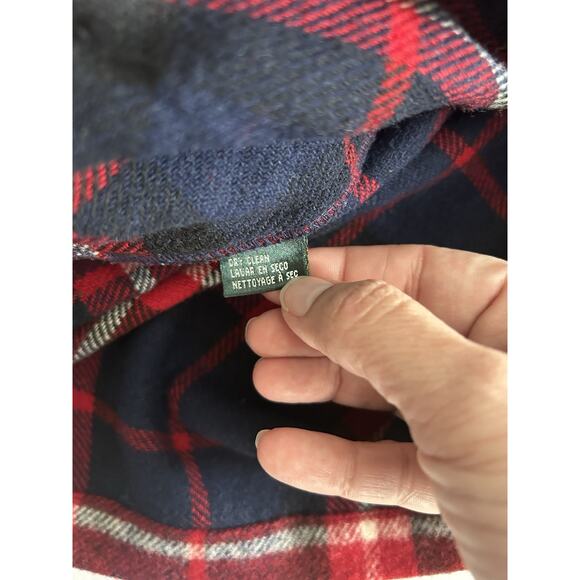 Lauren Ralph Lauren Wool Plaid Full Zip Mock Neck Jacket Womens Size Large Red - Picture 4 of 8